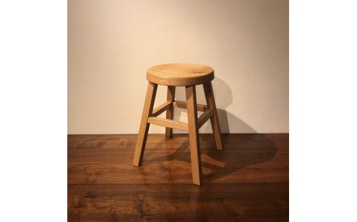 HA0715_四方転びのスツール（ホワイトオーク）/　丸椅子　スタッキング　伝統工法　無垢材【GOOD WOOD WORKS】