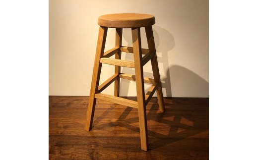 HA0717_四方転びのハイスツール　/　丸椅子　キッチンスツール　カウンタースツール　伝統工法　無垢材【GOOD WOOD WORKS】