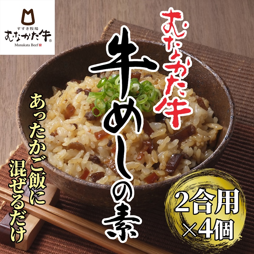 HB0123_【奇数月にお届け】むなかた牛　牛めしの素　4個セット定期便【すすき牧場】