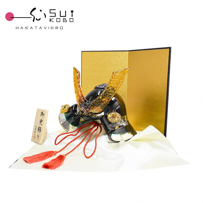 HA1644_ガラスの武将兜　GK-15GR【粋工房】