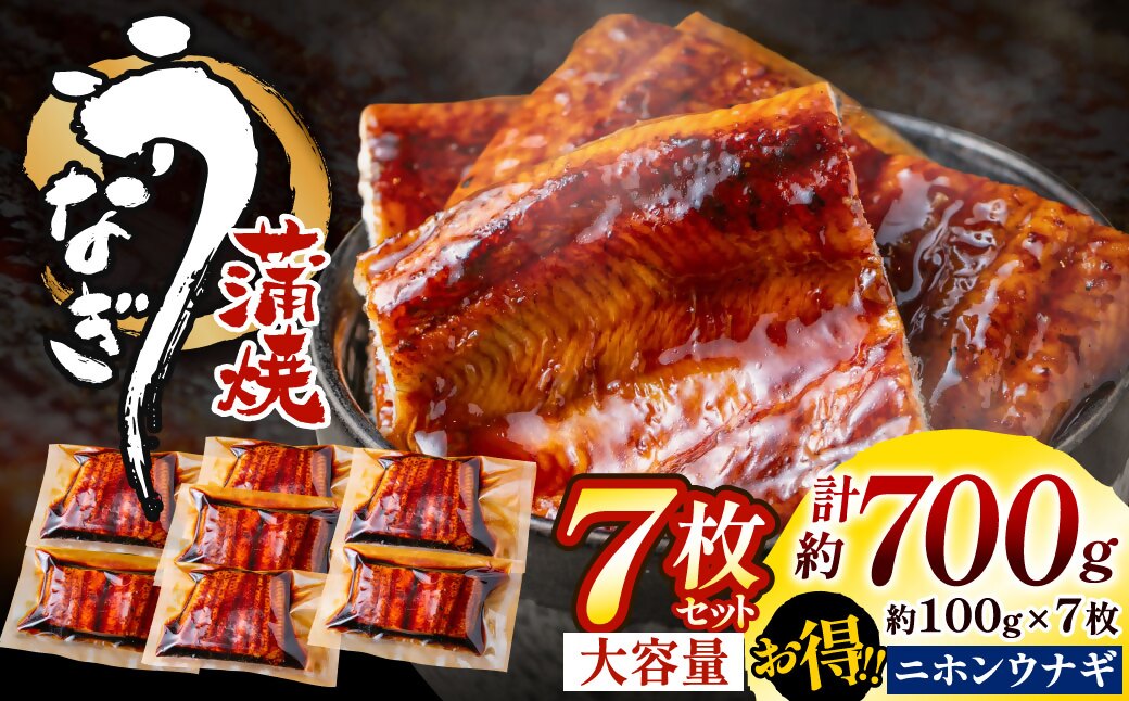 HA1495_うなぎ蒲焼き(約100g）×7Pセット【魚住商店】