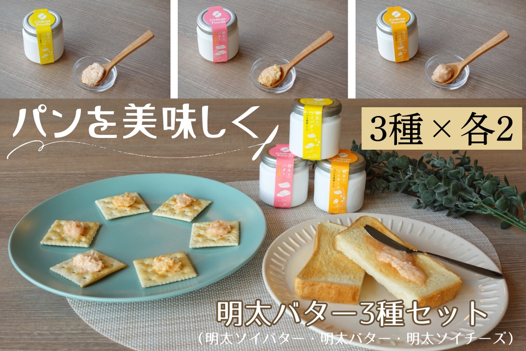HA1669_パンを美味しく　明太バター・明太ソイバター・明太ソイチーズ3種×２セット【ちかえフーズ】
