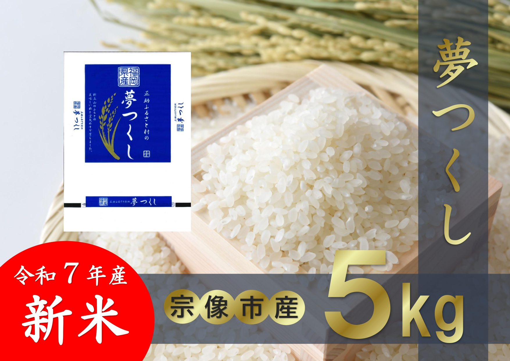 HA1856_【令和7年産】宗像産 新米「夢つくし」 5kg【正助ふるさと村】