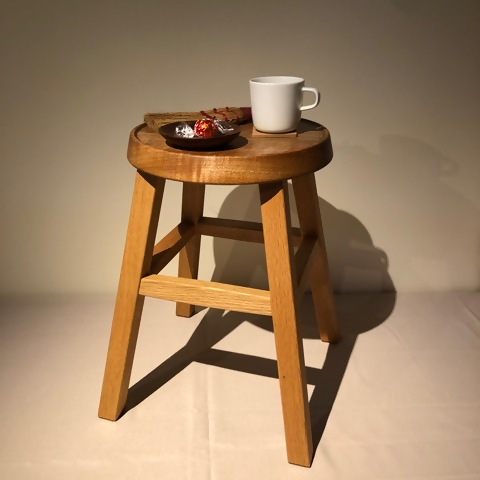 HA1546_四方転びのサイドテーブル兼用スツール/丸椅子 スツール スタッキング 伝統工法 無垢材【GOOD WOOD WORKS】