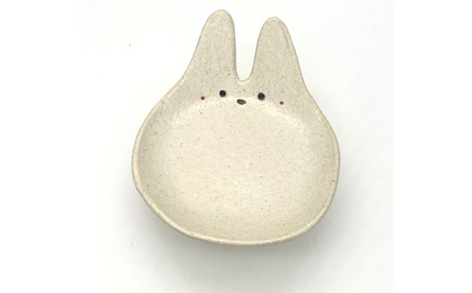 HA1714_うさぎの中皿  マットホワイト 2枚セット【716】