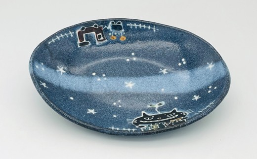 HA1724_猫街の植物工場長のカレー皿 midnight【716】