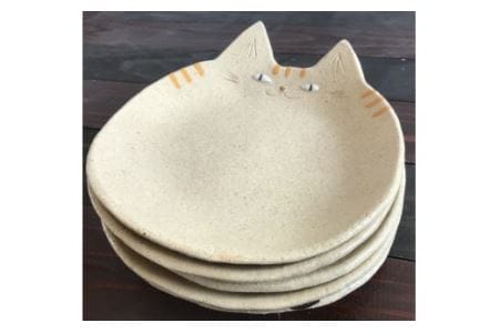 HA0405_ネコザラ 大皿5枚セット!【716】