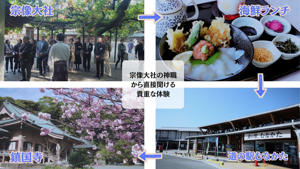 HA1868_神職が語る宗像大社の真髄 ~世界遺産・宗像大社めぐり&神職ガイド付き日帰り旅(1~3名同額プラン)~【観光創造DMOむなかた】