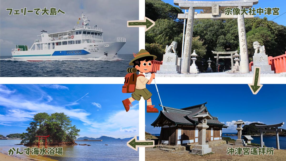HA1870_世界遺産と絶景を歩く！宗像・大島オルレ  トレッキングガイドツアー(弁当・フェリー付き)1名～4名同額プラン【観光創造DMOむなかた】