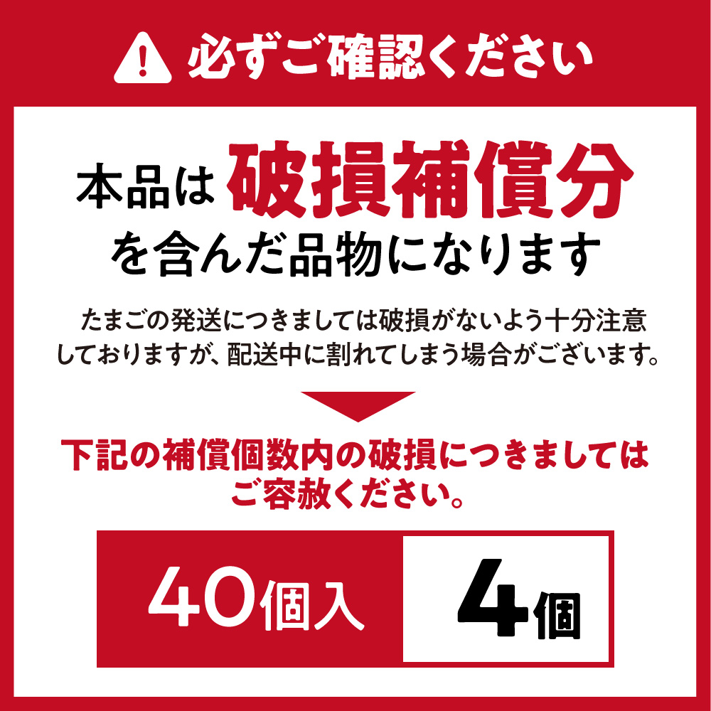 HA2098_新鮮 赤卵「宗像たまご」Mサイズ 40個(36個+補償4個)【JAほたるの里】