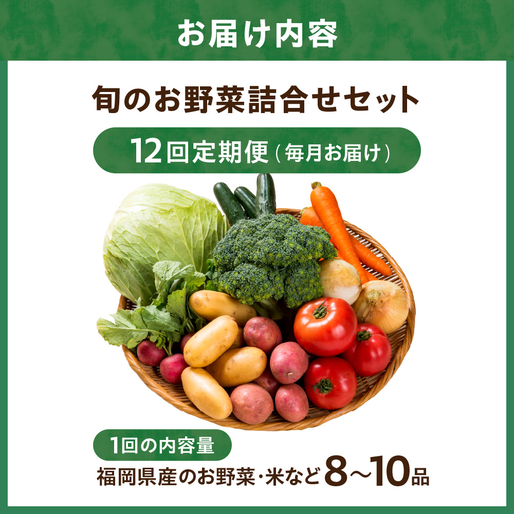 HB0124_【定期便／年12回／毎月お届け】【道の駅むなかた】 旬のお野菜詰合せセット