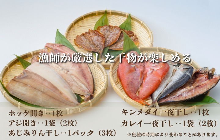 HA1819_【道の駅むなかた】北野水産加工おすすめ 干物詰合せ