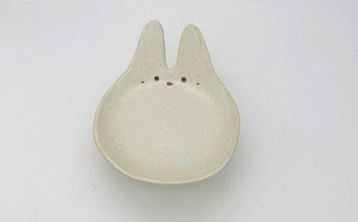 HA1714_うさぎの中皿  マットホワイト 2枚セット【716】