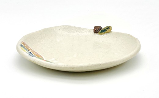 HA1717_ヒラメキ!の林檎皿 白マット【716】