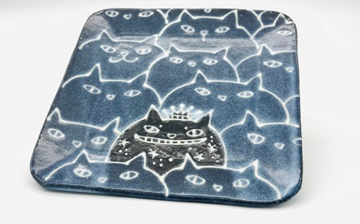HA1722_星猫キングを探せ 角皿 small【716】