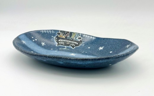 HA1724_猫街の植物工場長のカレー皿 midnight【716】