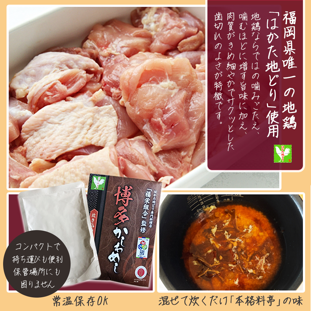 HA1861_炊き込みご飯の素 博多かしわめし 2~3人前(2合用)【株式会社JSE】