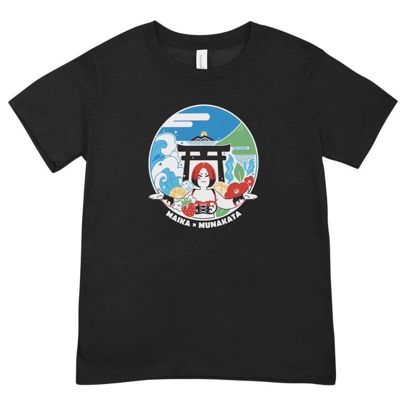 HA1933_女子プロレス団体「スターダム」所属！「舞華」選手応援Tシャツ(黒)【宗像観光協会】