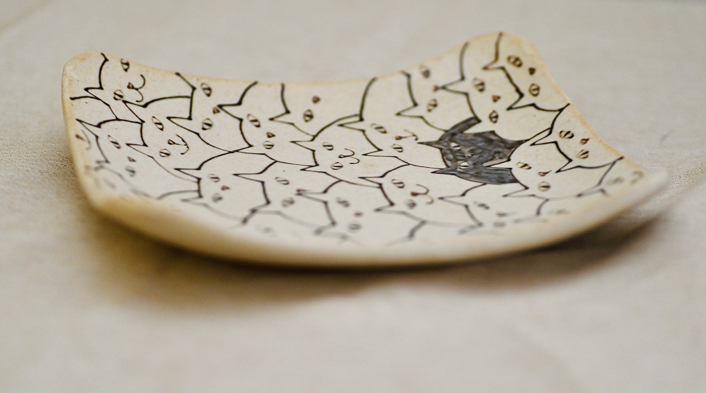 HA0978_ネコいっぱい角皿(大)【716】